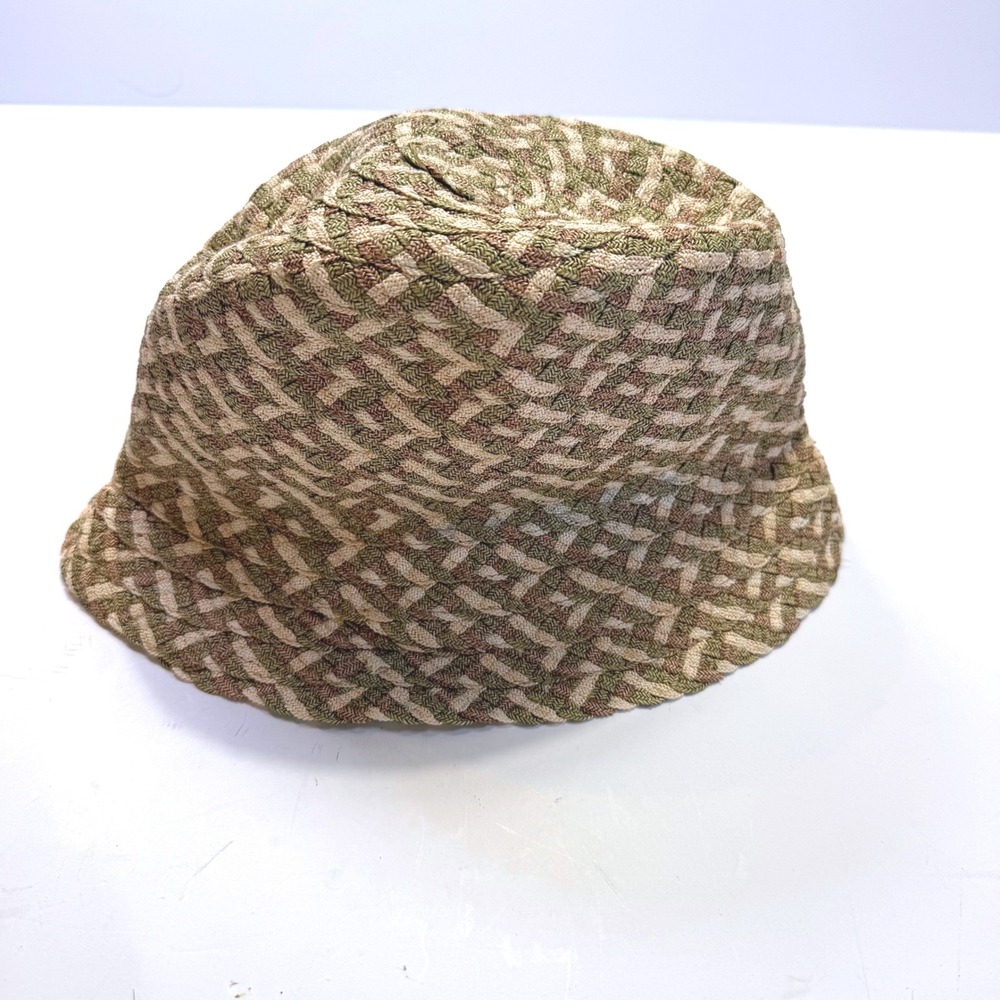 Brooks Brothers Straw Bucket Hat L XL Woven Tan Green Made in USA